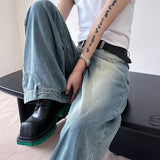 Wiaofellas  -  High Street New Men's Clothing Jeans Loose Summer Vintage Washing Straight Male Denim Pants Casual Wide Leg Trousers