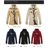 Wiaofellas  -  Autumn New Brand Trench Coat Men100% Cotton Jacket Vintage Windbreaker Casual Jackets Male Clothing