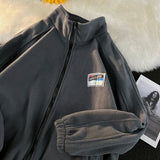 WIAOFELLAS  -  Men Thicker Jackets Autumn Winter Stand Collar All-match Solid Fashion Patchwork Zipper Warm Streetwear Long Sleeve Casual Coats