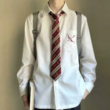 Wiaofellas  -  Cupid's Love DK orm Embroidered Long Sve irt Men's aduation Photo College Sle Loose Fit Breathable Summer irt