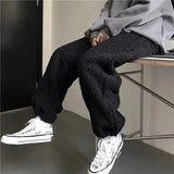 Wiaofellas  -  Autumn Winter Thick Sweatpants Vintage Baggy Casual Harajuku Fleece Pants Korean Fashion Streetwear Wide Leg Trousers