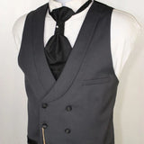 Wiaofellas  -  Double Breasted Vest for Men Suit Waistcoat with Shawl Lapel One Piece Dark Gray Man Suit Vests New Arrival Europe Size