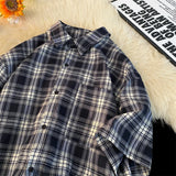 WIAOFELLAS  -  Summer New Men's Shirt Fashion Striped Short Sleeve Blouse Turn Down Collar Button Oversized Casual Shirt Men's Clothing A98