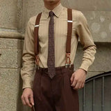 Wiaofellas  -  Retro Striped Shirt Men's Draped British French High-end Shirt