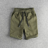 WIAOFELLAS  -  Twill knitted wash fabric simple fashion clean version of casual shorts men's summer sports five point pants