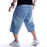 Wiaofellas  -  Hip Hop Jeans Men's Trend Shorts Loose Cropped Pants Plus Size Medium Shorts Skateboard Pants Summer