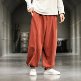 Wiaofellas  -  Chinese Style Cotton Linen Loose Plus Size Bloomers Harajuku Casual Baggy Pants Men Clothing Fashion Oversize Joggers