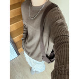 WIAOFELLAS  -  Winter Sweater Men Warm Fashion Retro Knitted Pullover Men Streetwear Korean Loose Long Sleeved Sweater Mens Jumper Clothes