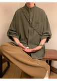 Wiaofellas  -  New Chinese Style Cotton Linen Short Sleeve Shirt Men Casual Summer Vintage Loose Fit Breathable Comfortable Skin-Friendly