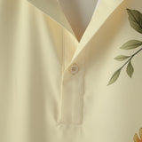 WIAOFELLAS  -  Men Shirt Flower Printing Lapel Short Sleeve Loose Summer Men Clothing Streetwear 2025 Korean Style Fashion Male Tops