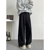 Wiaofellas  -  Black Casual Street Style Men's Pants Pleated Loose Simple American Design Durable Autumn Fashion Youthful Energy Wind