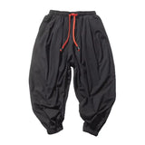 Wiaofellas  -  Men's Olive Green Lantern Pants Summer Breathe Loose Fit Drawstring Waist Casual Pants Streetwear Harem Trousers