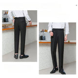 WIAOFELLAS  -  Spring Summer Men's Fashion High Waist Suits Trousers Male Business Casual Dress Pants Men Formal Office Work Pants H376