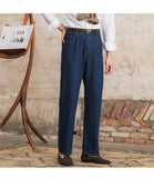 WIAOFELLAS  -  High Quality Jeans Men Dress Trouser Straight Leg Pant Naples Fashion Casual High Waist Straight Leg Jeans Men Trouser