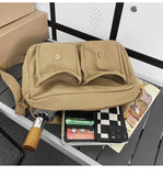 WIAOFELLAS  -  Messenger Bag Casual Canvas Bag Solid Color Retro Bag Solid Color Student Shoulder Bag