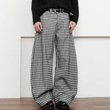 WIAOFELLAS  -  Men Plaid Pants Button Joggers Loose Casual Trousers Men Streetwear 2025 Fashion Leisure Male Wide Leg Long Pants S-5XL