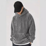 WIAOFELLAS  -  Winter Hoodie for Men Autumn and Winter Furry Hoodie for Comfortable Warm Men's Clothing Casual Top