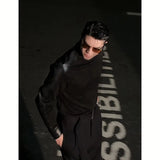 WIAOFELLAS  -  Luxury Black Base Layer T-Shirt Men's Versatile High Collar Slim Fit Long Sleeve Top