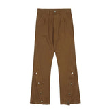 WIAOFELLAS  -  Streetwear Button Zipper Jeans Men Vintage Casual Straight Pants Spring Autumn Loose Hip Hop Solid Color Trousers