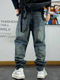 Wiaofellas  -  Japanese Streetwear Ripped Patch Jeans For Men High Quality Vintage Men'S Clothing Harajuku Casual Denim Cargo Pants Trousers