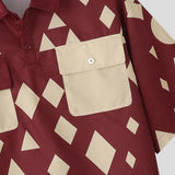 WIAOFELLAS  -  Men Shirt Printing Patchwork Lapel Short Sleeve Loose Men Clothing Streetwear Summer 2026 Korean Style Fashion Male Tops
