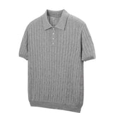 WIAOFELLAS  -  Summer New Men's Knitted Short-Sleeved Polo Shirt American Retro Fashion Trend Casual Simple Loose Breathable Niche Men's Tops