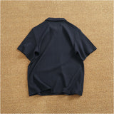 WIAOFELLAS  -  Loose casual lapel POLO shirt men's summer short-sleeved T-shirt simple men's top T-shirt