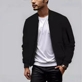Wiaofellas  -  Bomber Jacket Men's Spring and Autumn New Solid Color Flight Suit Casual Baseball Top Men's Jacket Trendy Brand