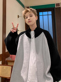 WIAOFELLAS  -   American double zipper cardigan sweater autumn and winter fashion brand splicing sweater high street casual couple jacket