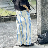 WIAOFELLAS  -  Men Striped Pants Button Oversize Joggers Casual Wide Leg Pants Men Streetwear 2025 Fashion Loose Long Trousers S-5XL