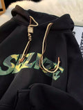 WIAOFELLAS  -  New in Camouflage Letter Printed Hooded Sweatshirts For Men Autumn Punk Hip Hop Fashion Hoodies Y2K Streetwear Fleece Hoody
