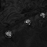 WIAOFELLAS  -  Mens Victorian Steampunk Vest Renaissance Medieval Gothic Waistcoat Men Vintage Black Jacquard  Notched Lapel Tuxedo Vests XXXL
