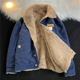 WIAOFELLAS  -  Corduroy Winter Men's Jackets Parka Cold Jackets For Men Windbreaker Winter Coats For Men Clothes Japanese Retro