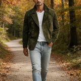 WIAOFELLAS  -  Classic Mens Double-breasted Jacket Vintage Turn-down Collar Long Sleeve Slim Cropped Jackets 2026 Spring Men Fashion Outerwear