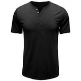 Wiaofellas  -  Summer New Men's V-Neck Clothes Slim Fit Casual Short-sleeved Men T-shirt Solid Color Top Fashion Clothes For Men