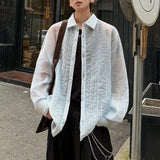 WIAOFELLAS  -  Simple Men's Shirts Turn-down Collar Long Sleeved Single Breasted Shirt Solid Color Casual Quick-dry Loose Menswear