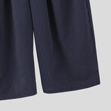 Wiaofellas  -  Men Striped Pants Loose Elastic Waist Joggers Casual Trousers Men Streetwear Baggy Fashion Leisure Male Long Pants