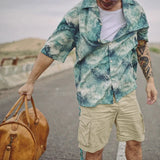 Wiaofellas  -  New Summer Style Hawaiian Loose Floral Shirt Men's American Half-sleeved Niche High-end Shirt