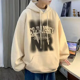 WIAOFELLAS  -  New Goth Letter Print Hooded Sweatshirts For Men Vintage Cotton Fleece Hoodies Hip Hop Fashion Y2K Streetwear Hoody Clothes
