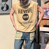WIAOFELLAS  -  Summer New Men's Hooded Sleeveless T-shirt American Retro Fashion Trend Street Casual Loose Breathable Niche Men's Tops