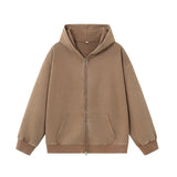 WIAOFELLAS  -  Autumn Winter Hooded Hoodies Men Zipper American Retro Sweatshirt Outwear Male Solid Casual Sports Hooded Sweatshirts Cardigans