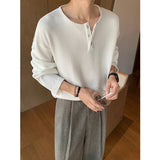 WIAOFELLAS  -  Autumn Long Sleeved T-shirt Men Fashion White Casual T Shirt Men Oversized Streetwear Korean Loose Pullover T Shirt Mens Top