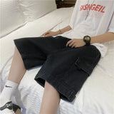 WIAOFELLAS  -  2025 Fashion Men Summer Retro Casual Big Pocket Shorts Mens Thin Five Point Casual Pants Male Loose Straight Denim Shorts P902