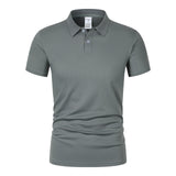 Wiaofellas  -  Men's Solid Color Polo Shirt Summer Casual Breathable Short Sleeve T-Shirt Men Fashion High Quality Slim Tees