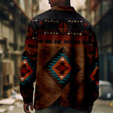 WIAOFELLAS  -  Retro Men's Patchwork Print Jackets Fashion Man Casual Coat Autumn Winter Men Lapel Single Breasted Pocket Loose Outerwears