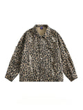 WIAOFELLAS  -  American Retro Leopard Pattern Ripped Hole Niche Lapel Jackets for Men Women Spring Autumn Casual Versatile Single-breasted Coat