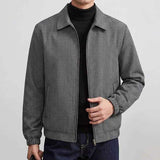 Wiaofellas  -  New Casual Mens Plaid Printing Jackets Autumn Vintage Zip-up Turn-down Collar Jacket Coat Daily Leisure Men Long Sleeve Cardigan