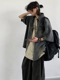 Wiaofellas  -  Harajuku Subculture Short Sleeve T Shirt Men Street Fashion Casual Loose vintage Tops Daily Outfits Men Trendy  Coats New