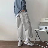 WIAOFELLAS  -  Men Fashionable Loose and Versatile Trend Korean Version Straight Wide-leg Pants Spring and Autumn Style