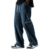 Wiaofellas  -  Spring Autumn Winter Men's Casual Pants Striped Corduroy Loose Fashion Cargo Straight Pants Fitness Sports Hip Hop Pants